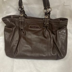 COACH Gallery Tote Purse Brown Cowhide Leather Shoulder Bag